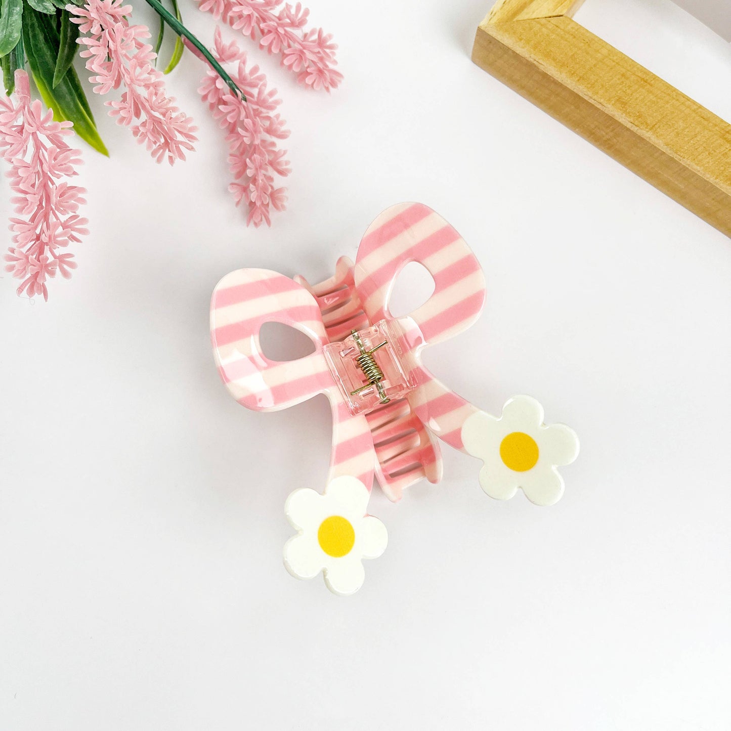 Butterfly acetate flower hair claw clip