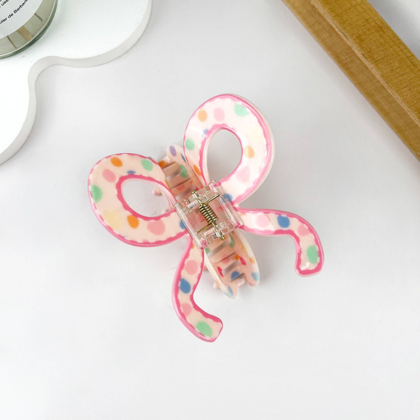Butterfly acetate flower hair claw clip