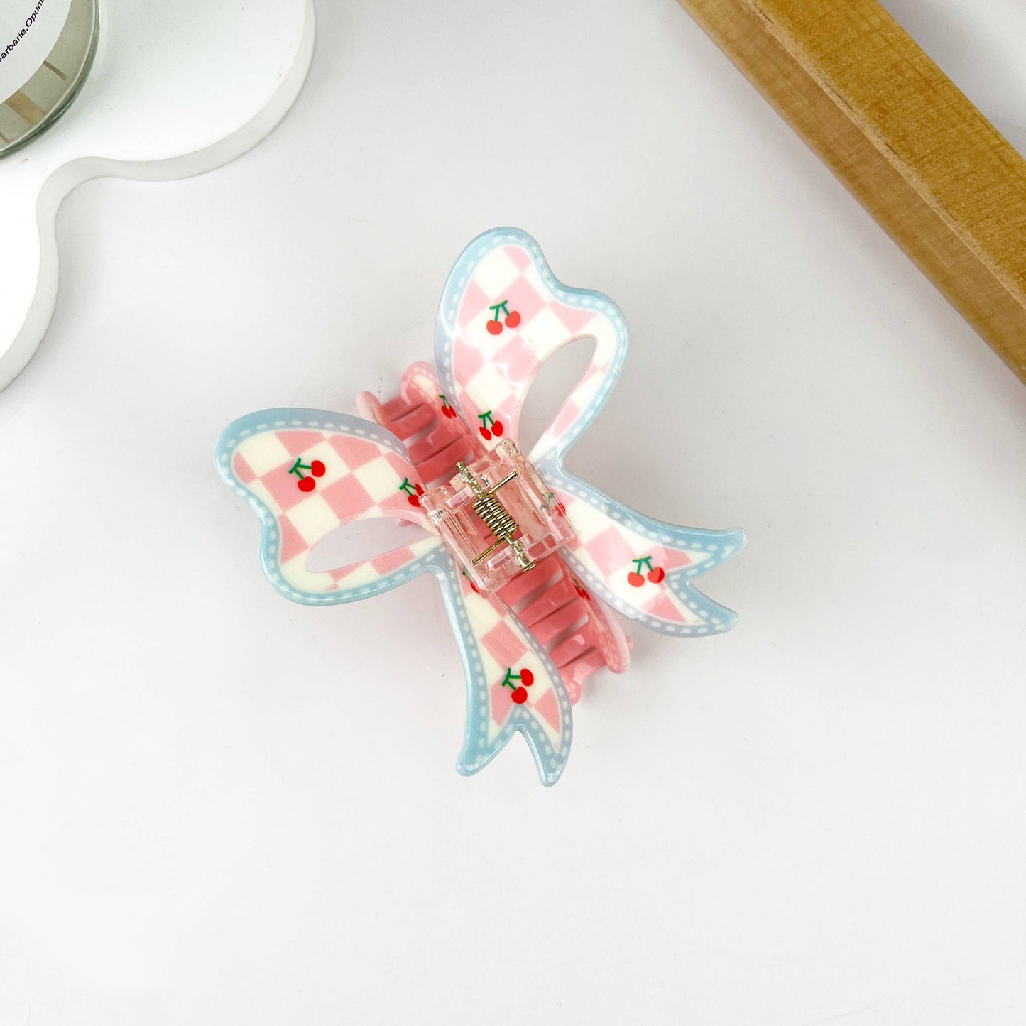 Butterfly acetate flower hair claw clip