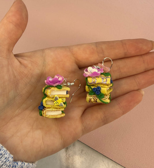 Floral Book Stack Dangles