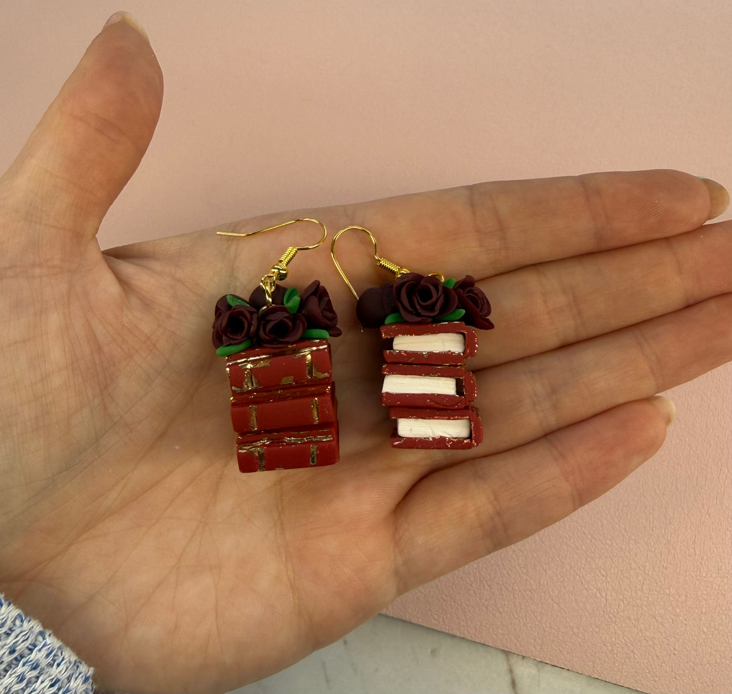 Floral Book Stack Dangles