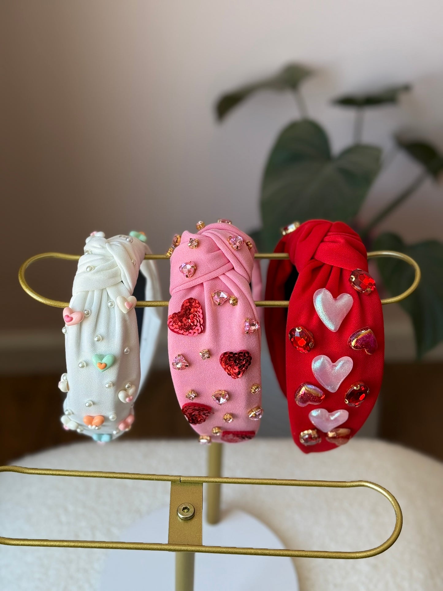 Heart Embellished Headbands