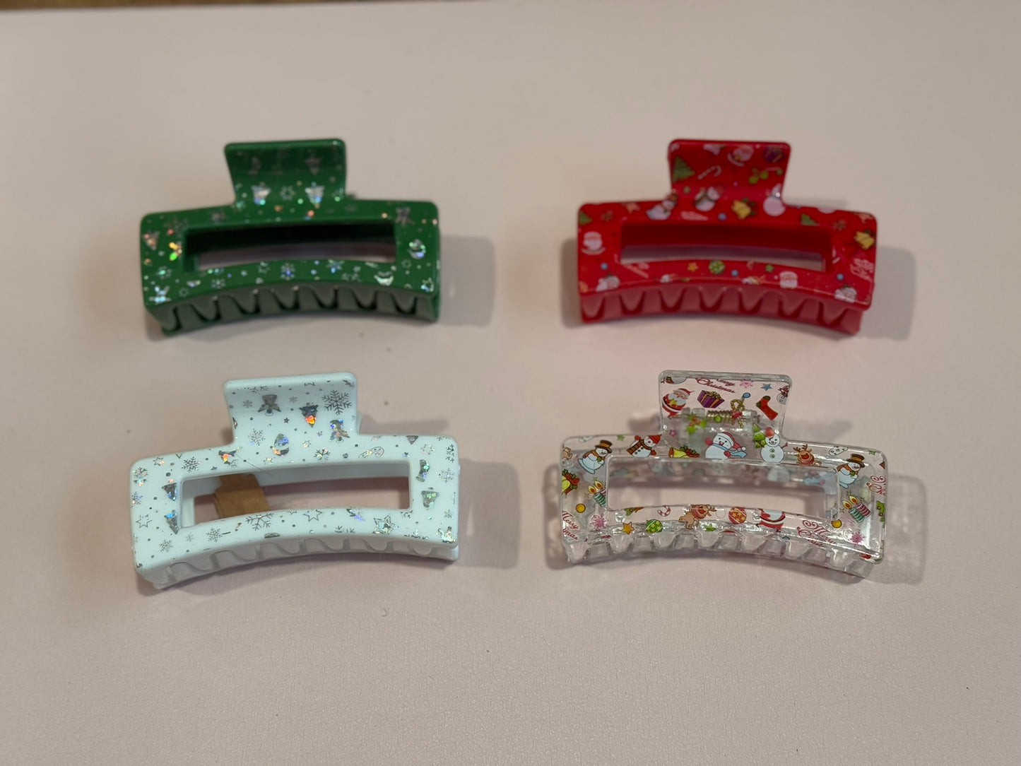 Christmas Print Claw Clips