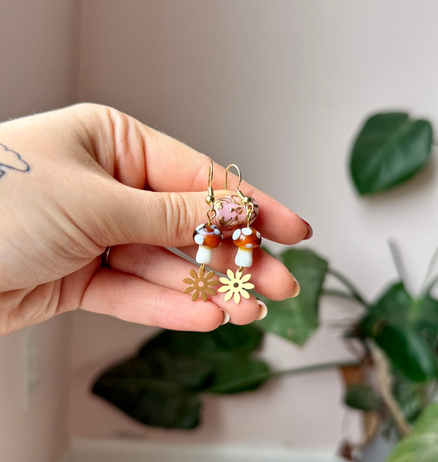 Glass Mushroom Dangles