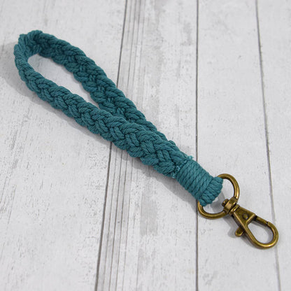 Boho Macrame Keychain, Braided Macrame Wristlet