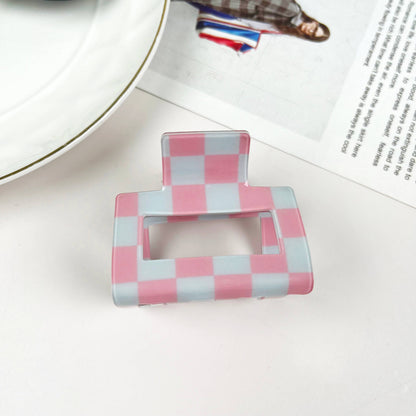 Colorful Checkerboard Hair Clip Small Square Claw Clips