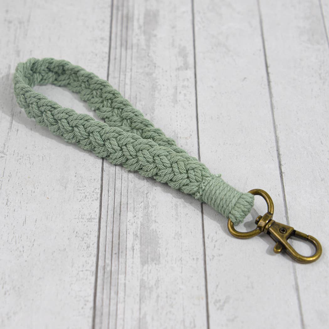 Boho Macrame Keychain, Braided Macrame Wristlet