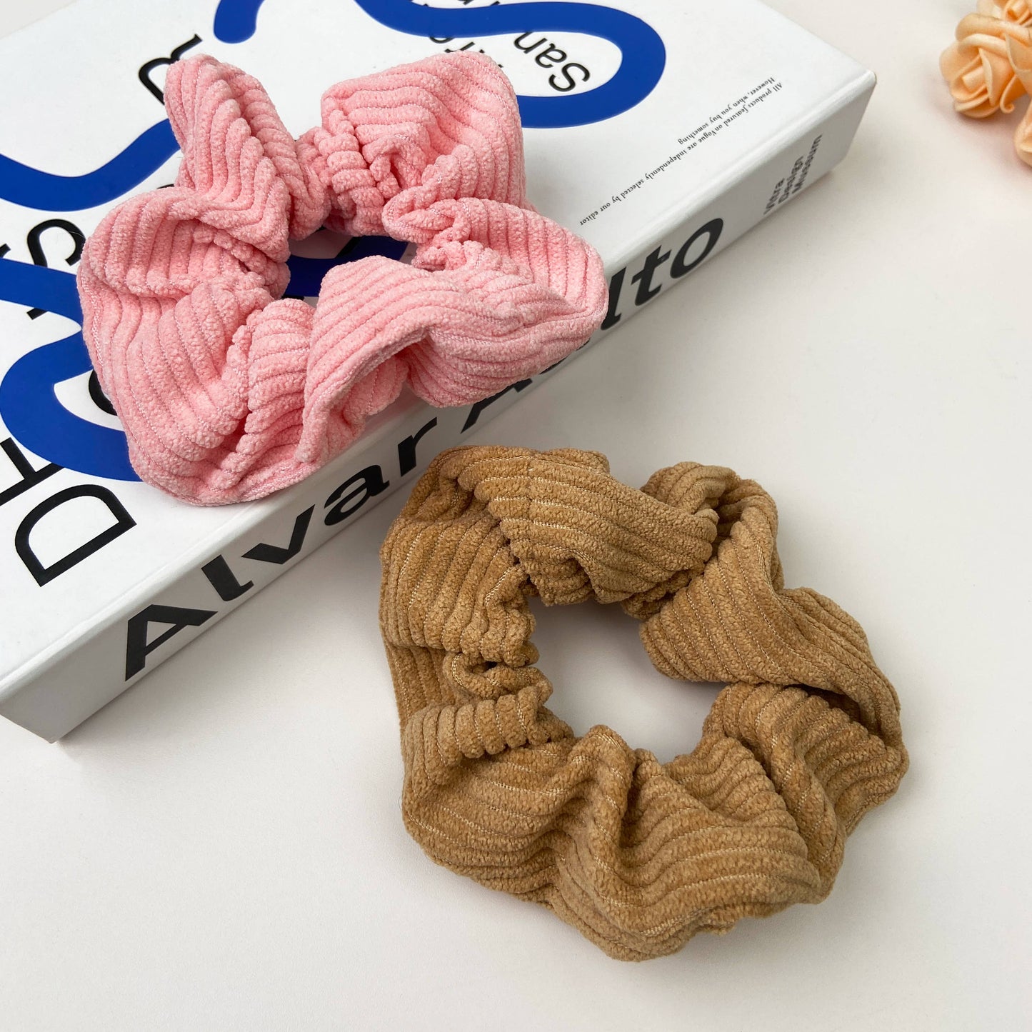 Solid Color Corduroy Scrunchie Hair Tie