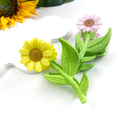 Sunflower flower style hair claw clip