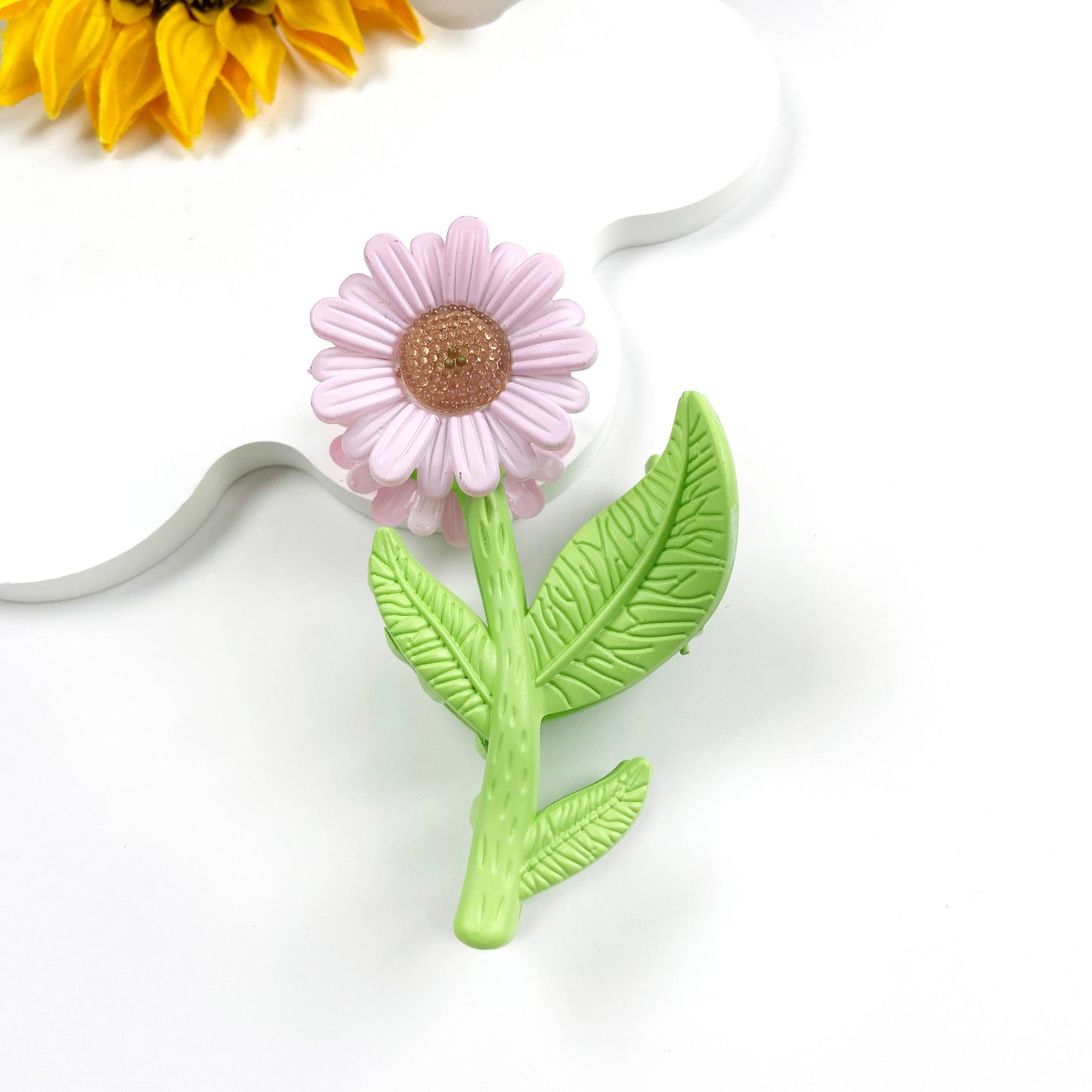 Sunflower flower style hair claw clip