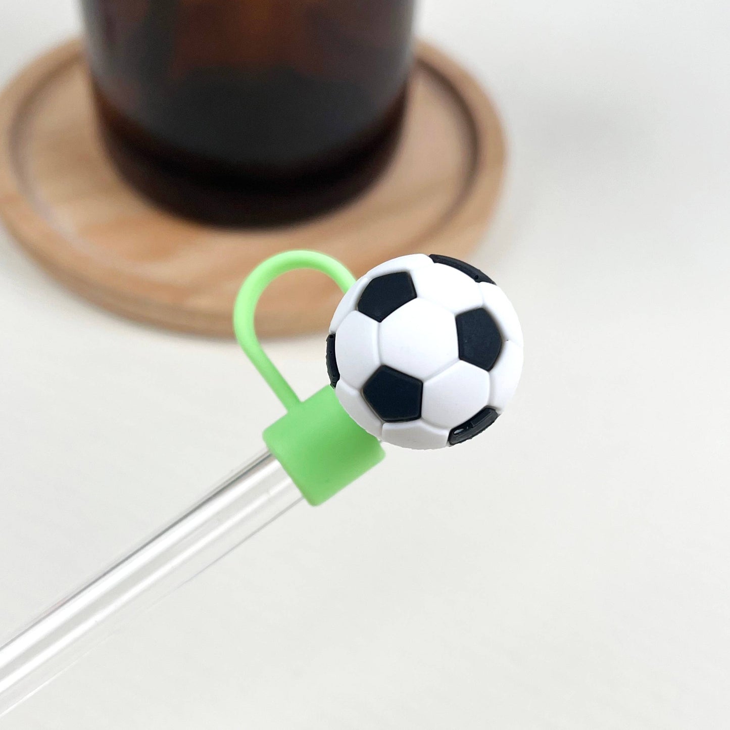 Ball Straw Toppers Basketball Football Straw Cover