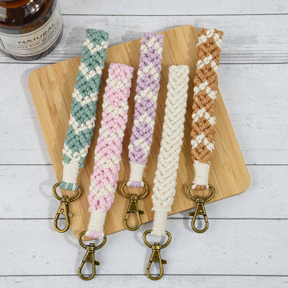 Colorful Macrame Wristlet Keychain