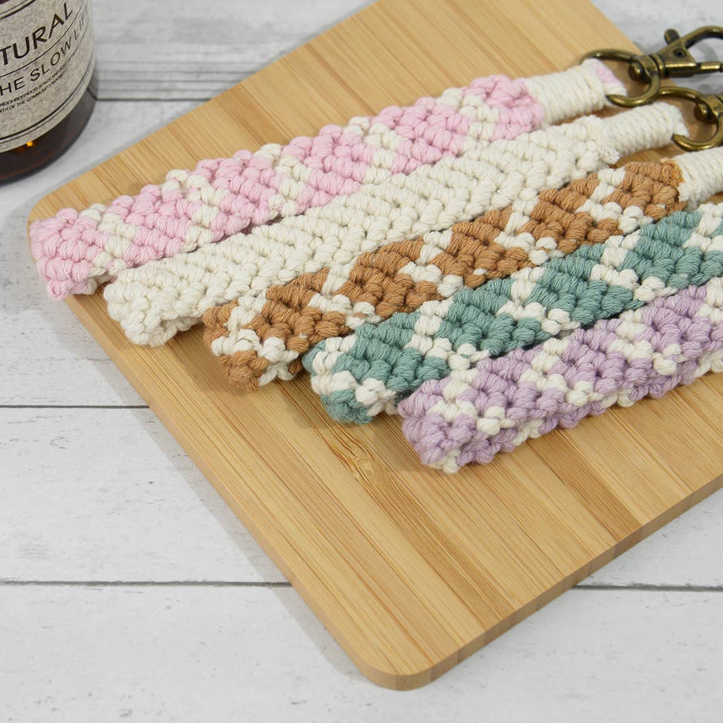 Colorful Macrame Wristlet Keychain