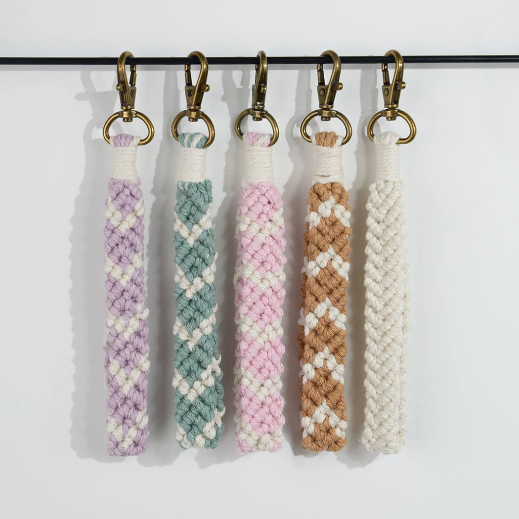 Colorful Macrame Wristlet Keychain