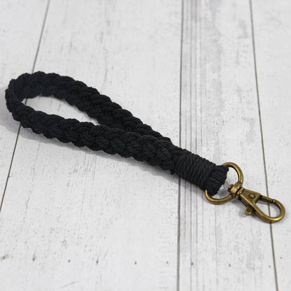 Boho Macrame Keychain, Braided Macrame Wristlet