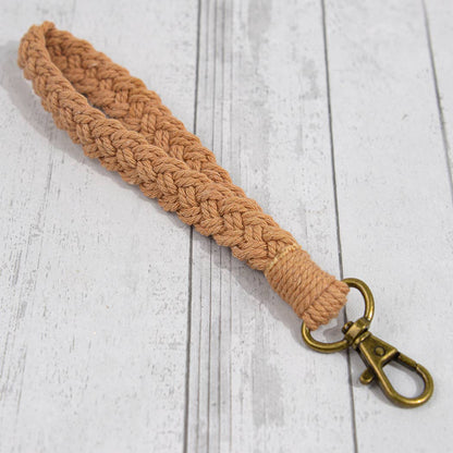 Boho Macrame Keychain, Braided Macrame Wristlet