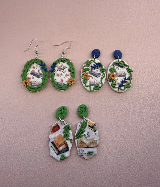 Book Cottage Core Dangles