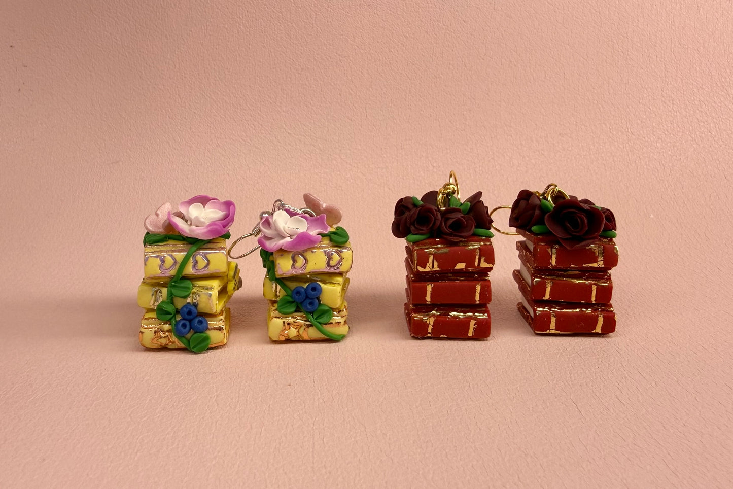 Floral Book Stack Dangles