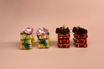Floral Book Stack Dangles