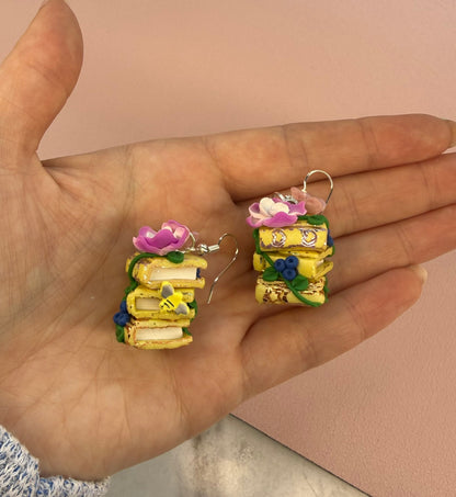 Floral Book Stack Dangles