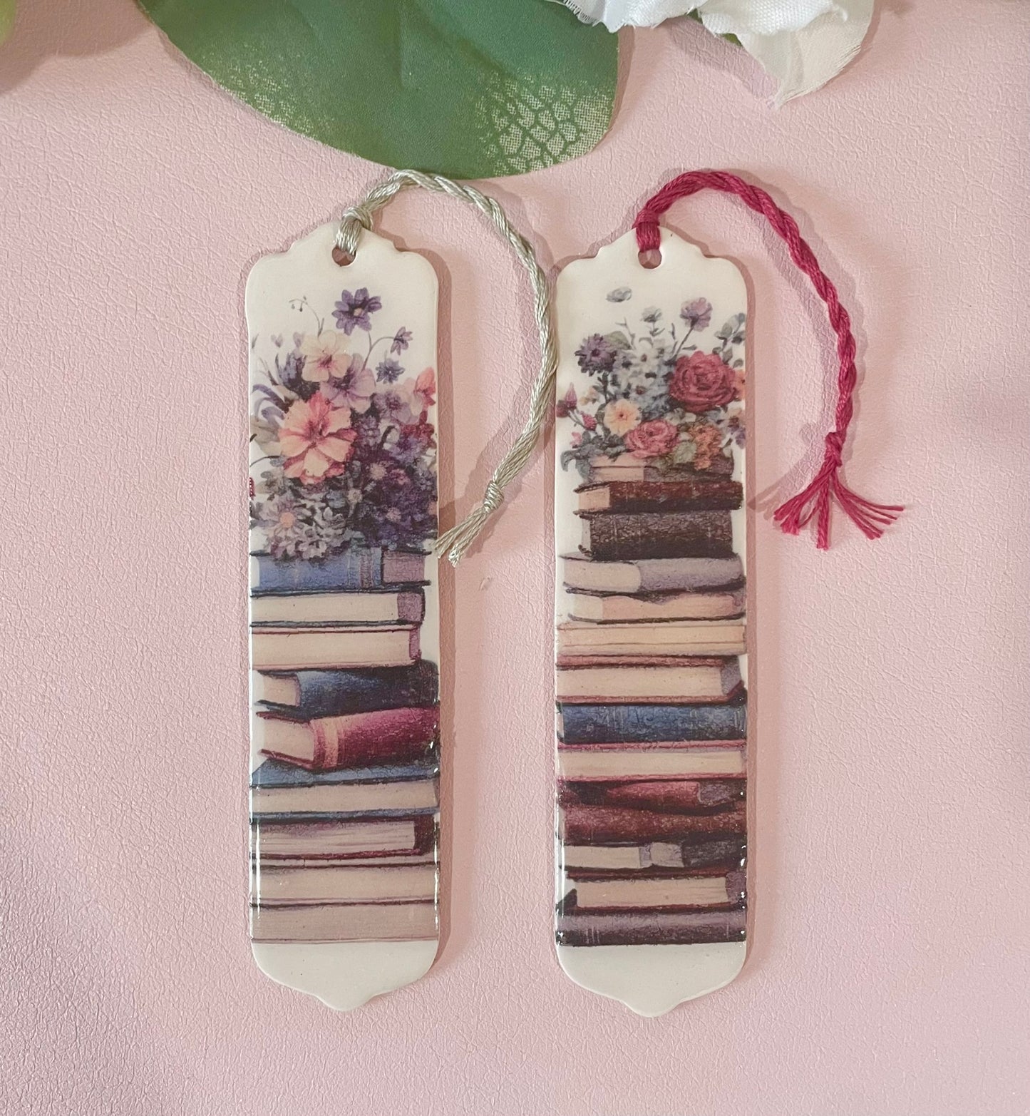 Books and Flowers Bookmarks