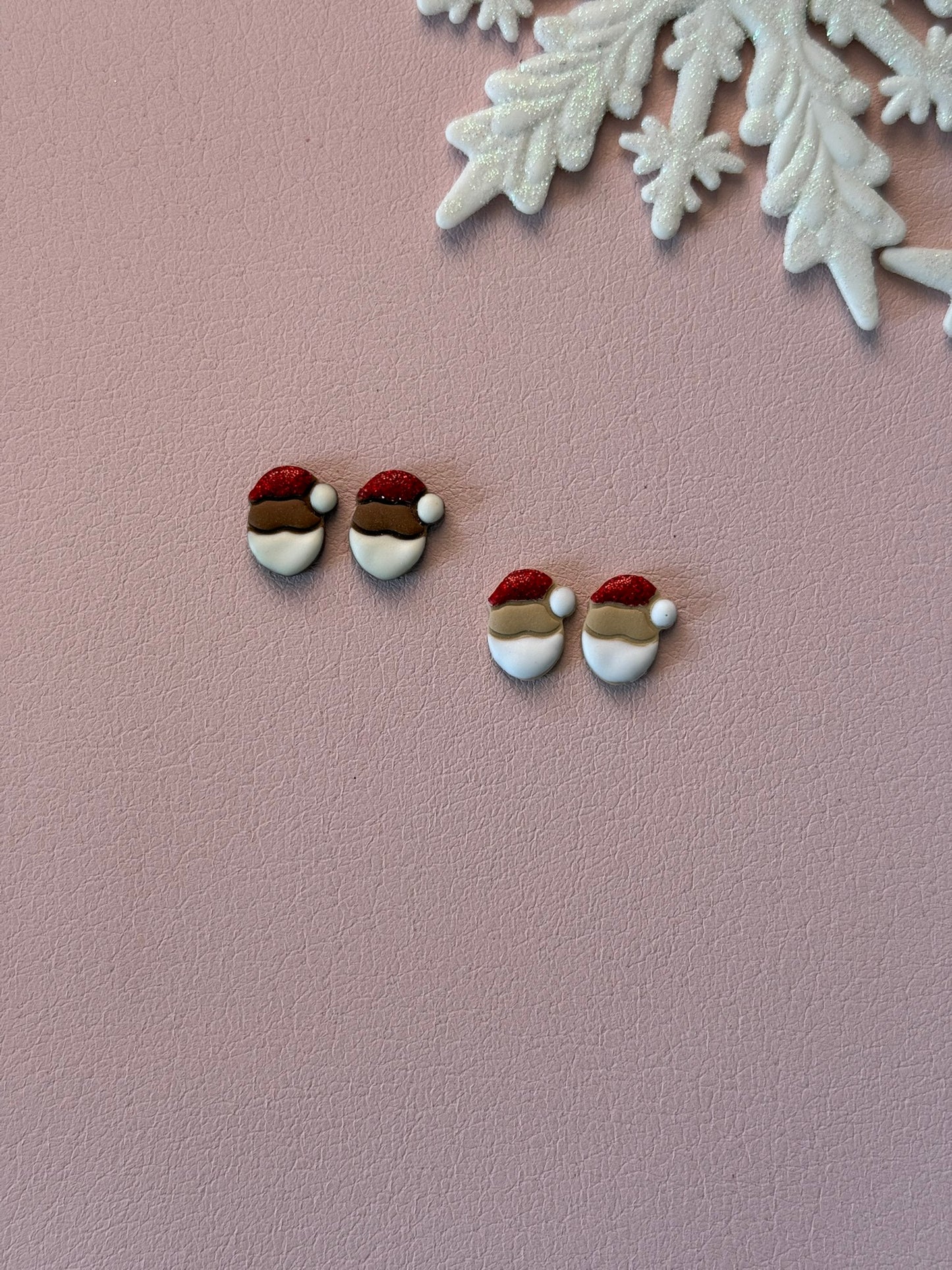 Glitter Hat Santa Studs