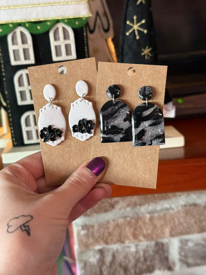 Silver and Black Dangles