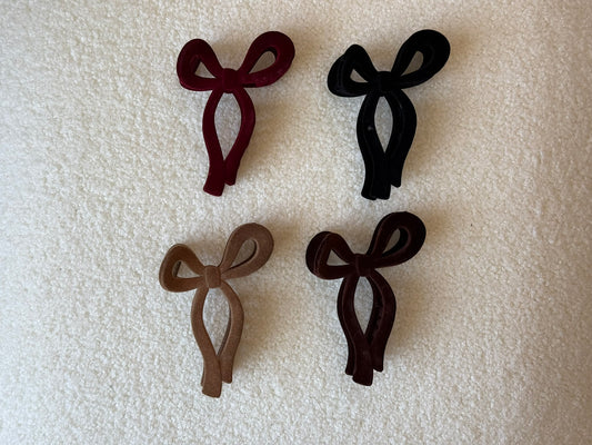 Velvet Bow Claw Clips