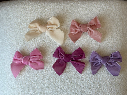 Velvet Bow Clips