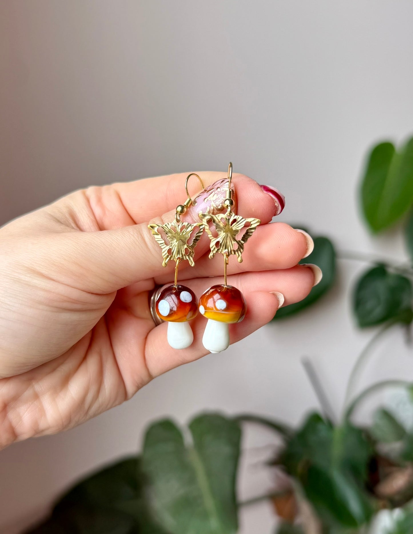 Glass Mushroom Dangles