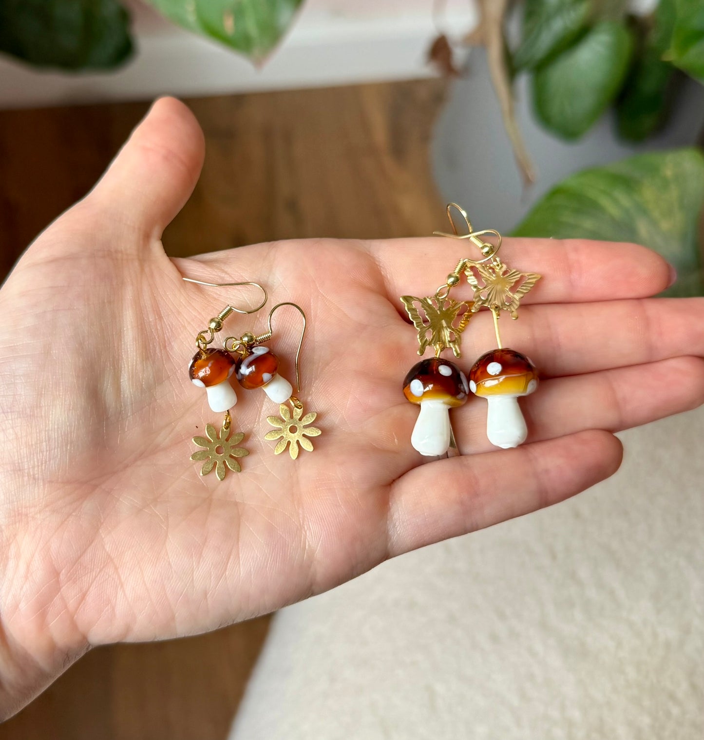 Glass Mushroom Dangles