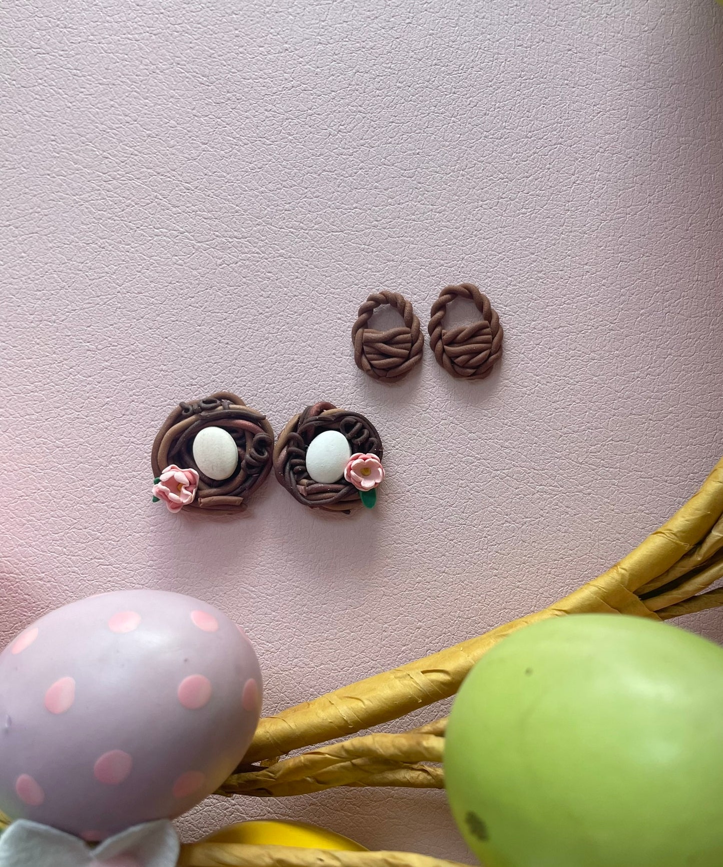 Bird's Nest and Basket Studs