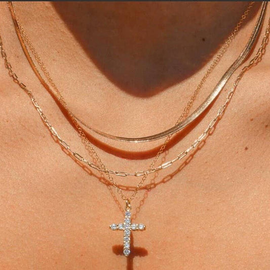 18K STAINLESS STEEL TARNISH FREE LAYERED NECKLACE | 40NK9432