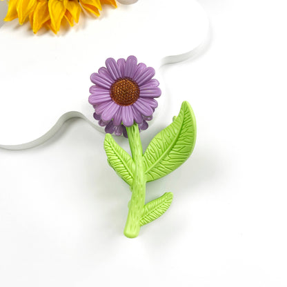 Sunflower flower style hair claw clip