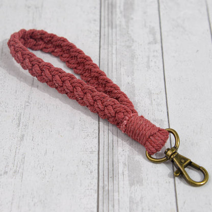 Boho Macrame Keychain, Braided Macrame Wristlet