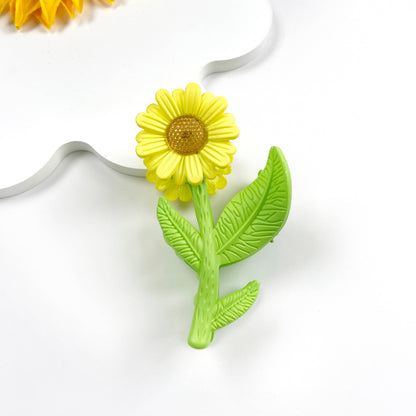 Sunflower flower style hair claw clip