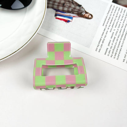 Colorful Checkerboard Hair Clip Small Square Claw Clips