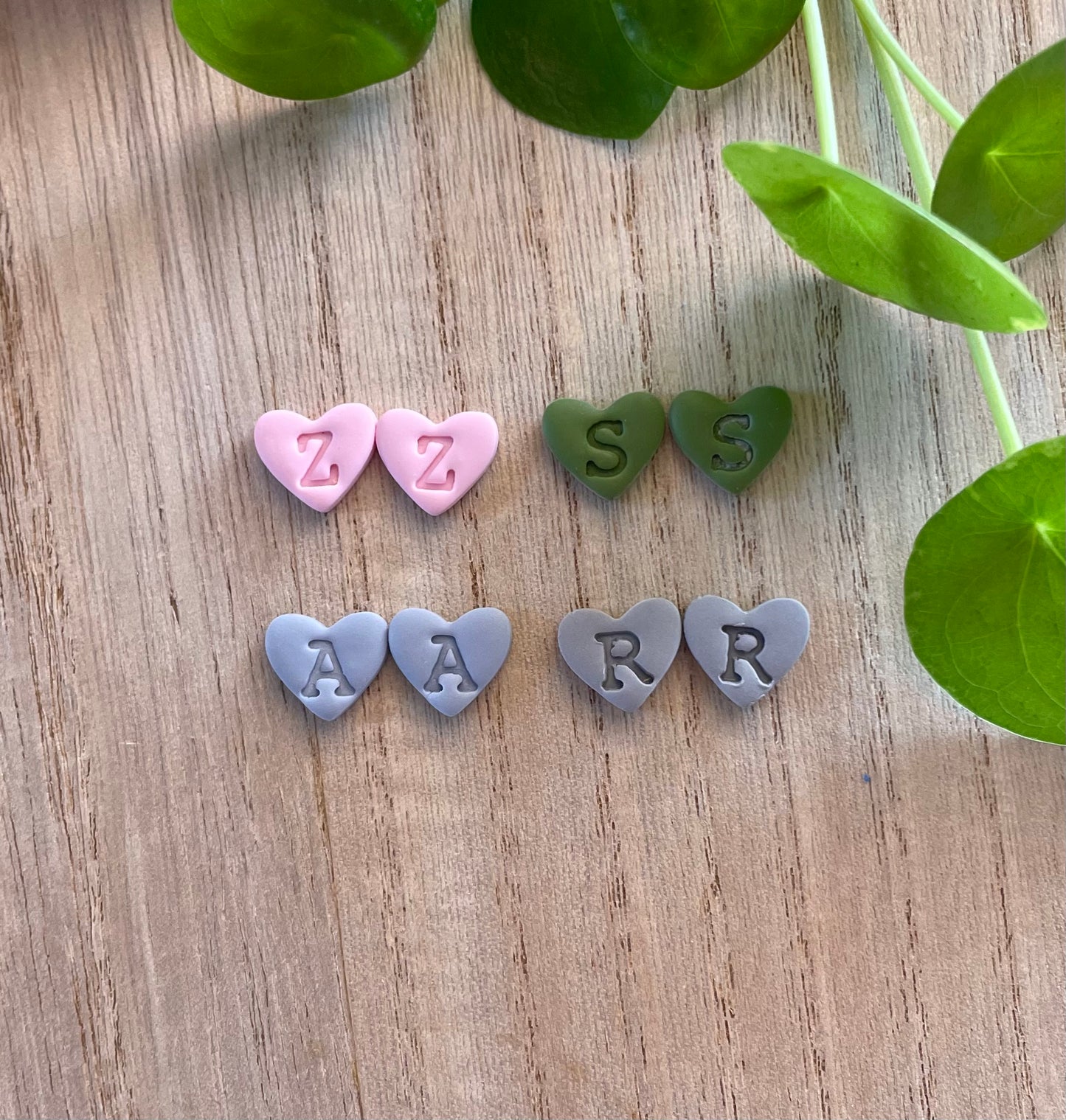 Heart Initial Studs